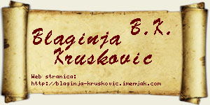 Blaginja Krušković vizit kartica